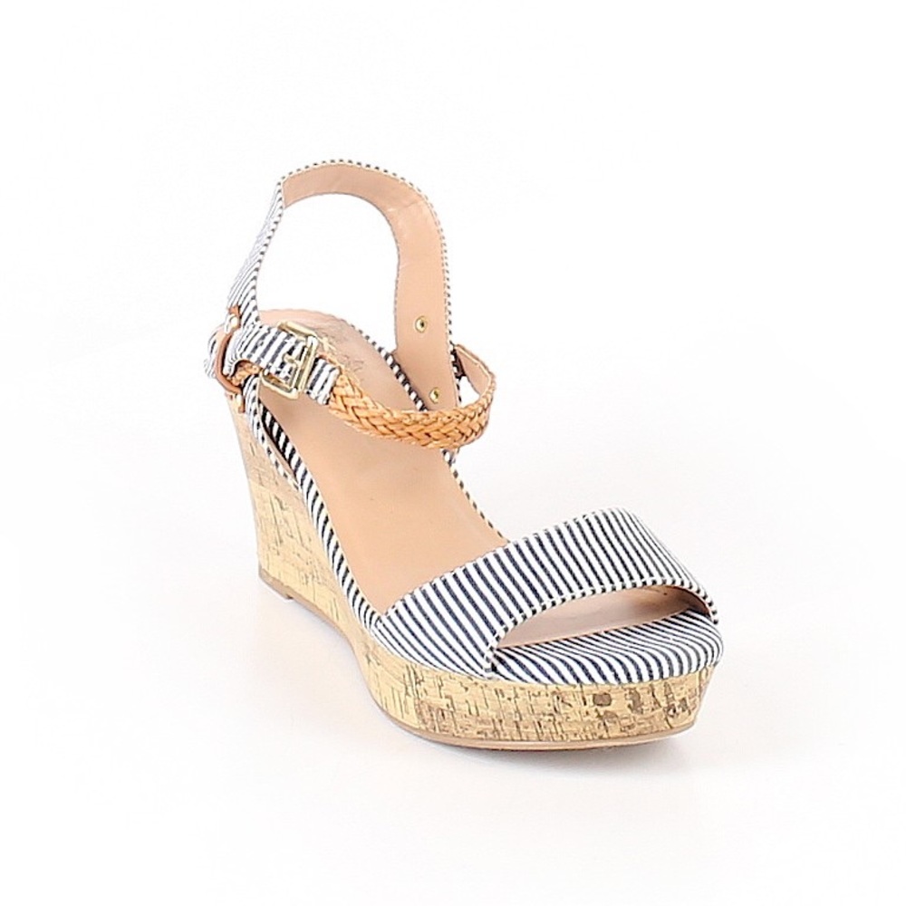 Stripe Print Blue Wedges